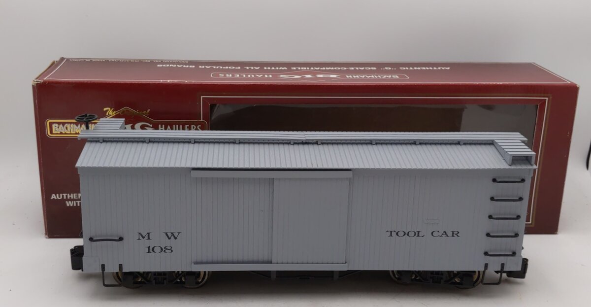Bachmann 93362 G Scale Maintenance of Way Tool Boxcar #108 (Metal Wheels) LN/Box
