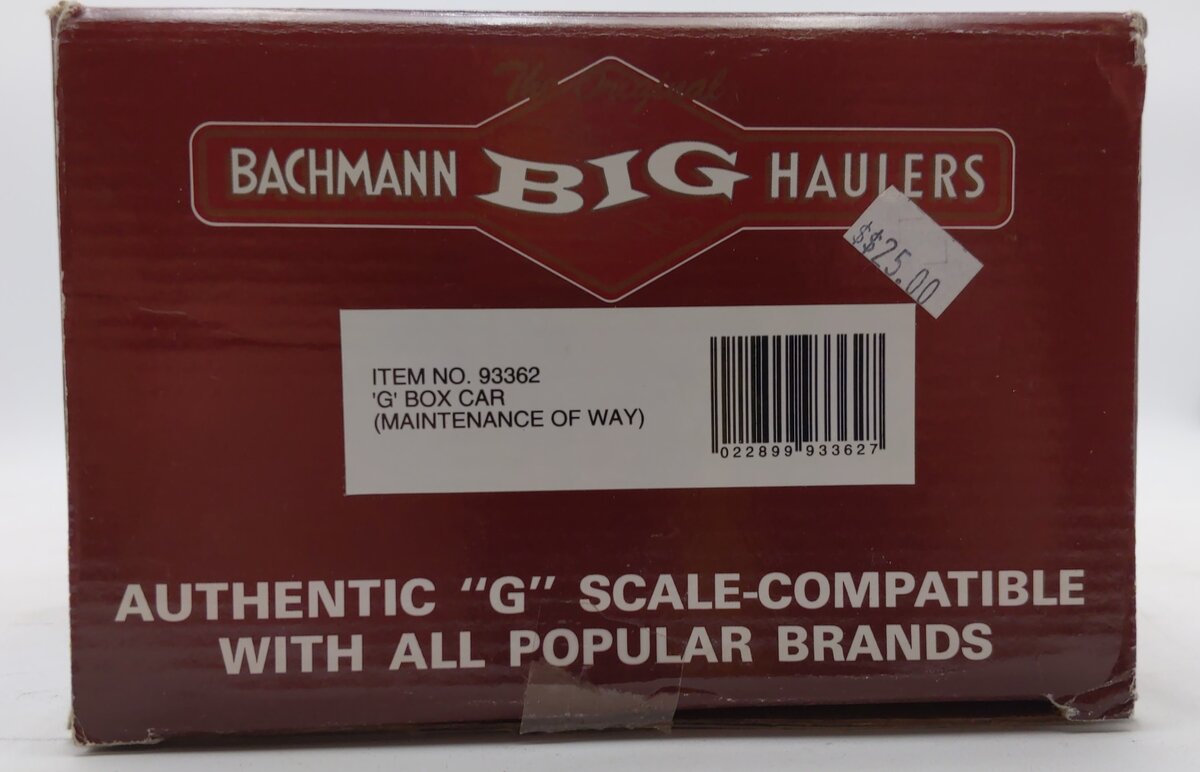 Bachmann 93362 G Scale Maintenance of Way Tool Boxcar #108 (Metal Wheels) LN/Box