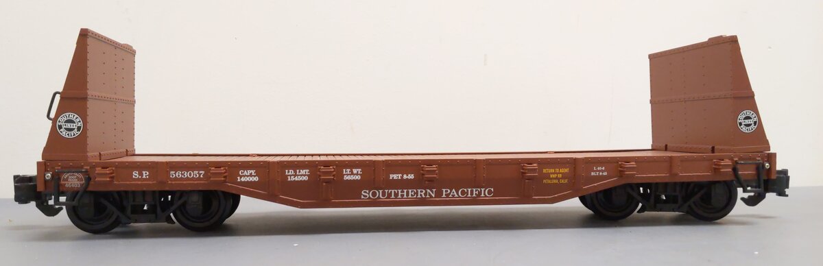Aristo-Craft 46403T G Southern Pacific Bulkhead Flat Car - Plastic Wheels LN/Box
