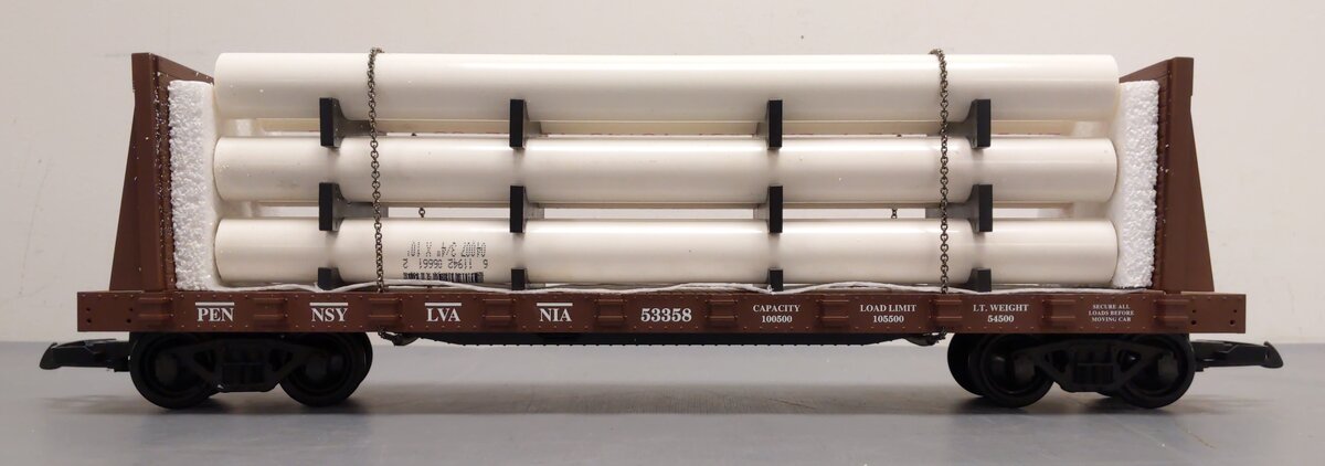 USA Trains R17603 G Pennsylvania Pipe Load Flat Car #53358