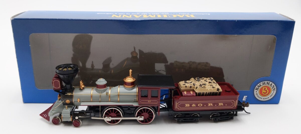 Bachmann 51112 HO Baltimore & Ohio 4-4-0 American Steam Locomotive & Tender #27
