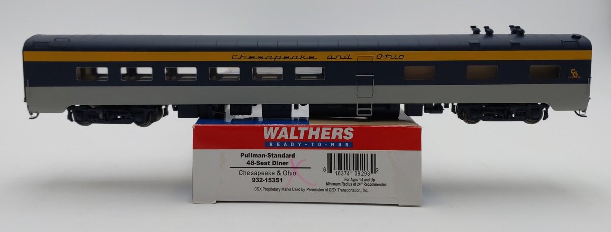 Walthers 932-15351 HO Chesapeake & Ohio Pullman-Standard Diner Car