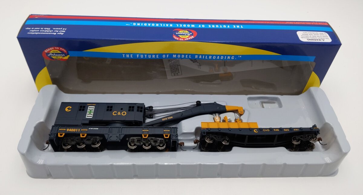 Athearn 7533 HO Chesapeake & Ohio Chessie System 200 Ton Crane w/ Tender