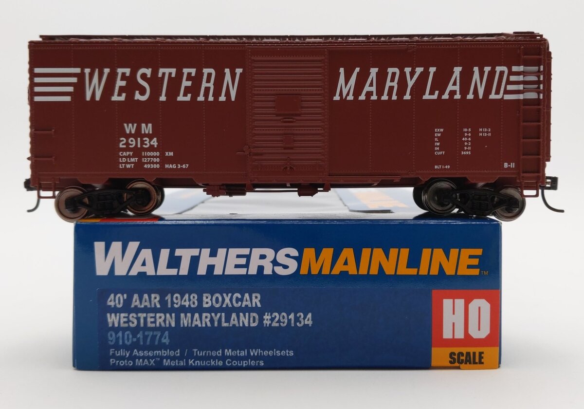 Walthers 910-1774 HO Scale Western Maryland 40' AAR 1948 Boxcar #29134