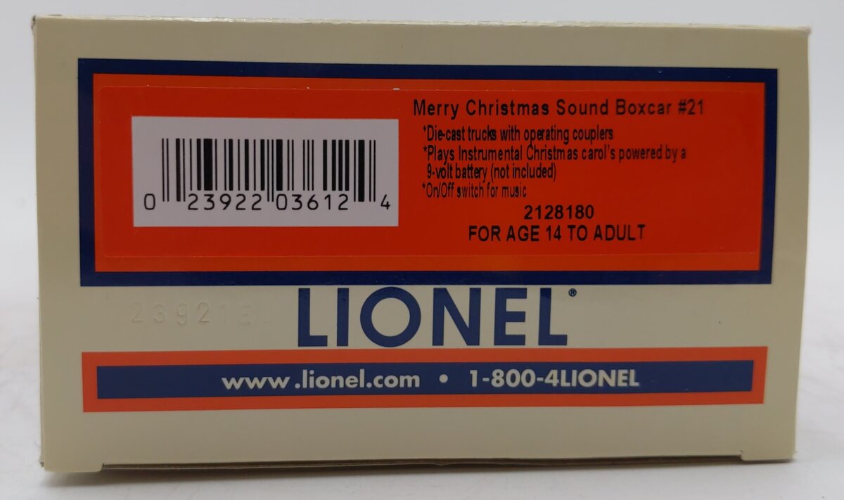 Lionel 2128180 O 2021 Christmas Music Car