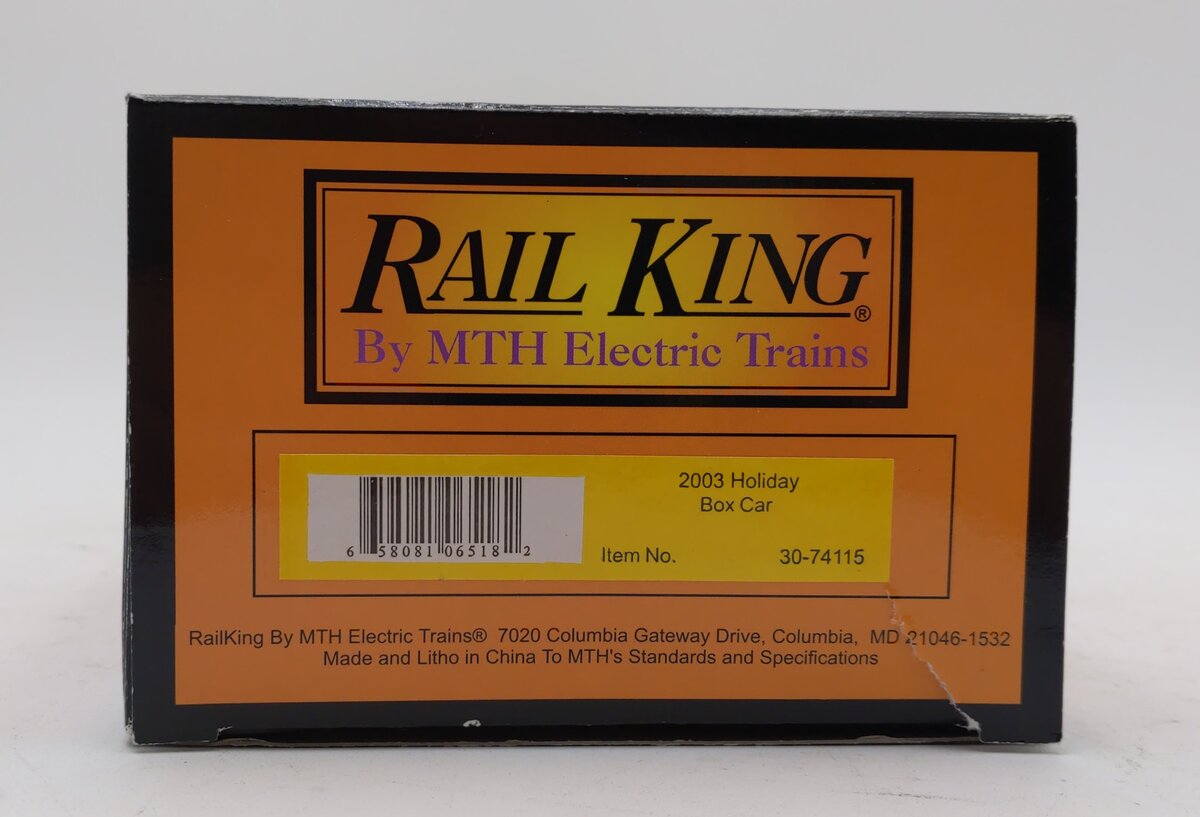 MTH 30-74115 O Gauge 2003 Holiday Box Car LN/Box