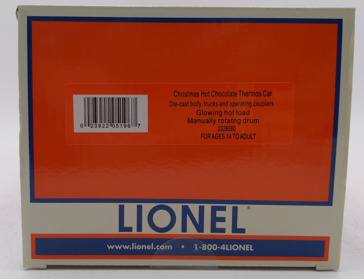 Lionel 2326580 O Gauge Christmas Hot Chocolate Thermos Car