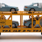 MTH 30-76679 O Frisco Auto Carrier Flat Car with BMW 7-Series Sedans