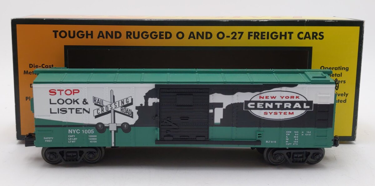 MTH 30-74827 O New York Central RailKing Box Car with Blinking LEDs