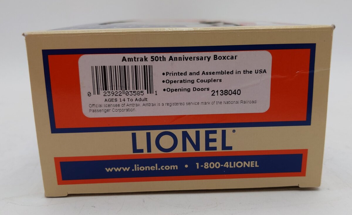 Lionel 2138040 O Amtrak 50th Anniversary Box Car