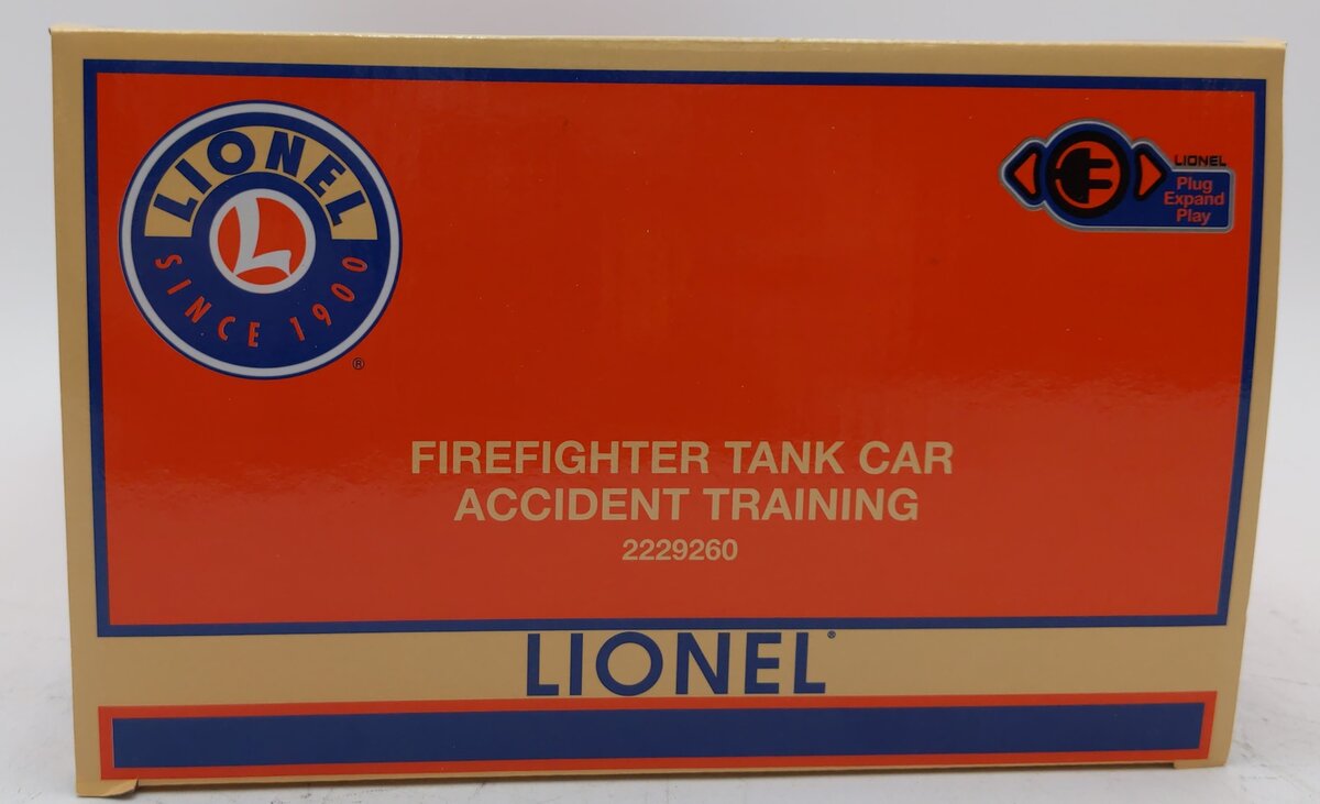 Lionel 2229260 O Plug-Expand-Play Firefighter Tank Car Accident Training