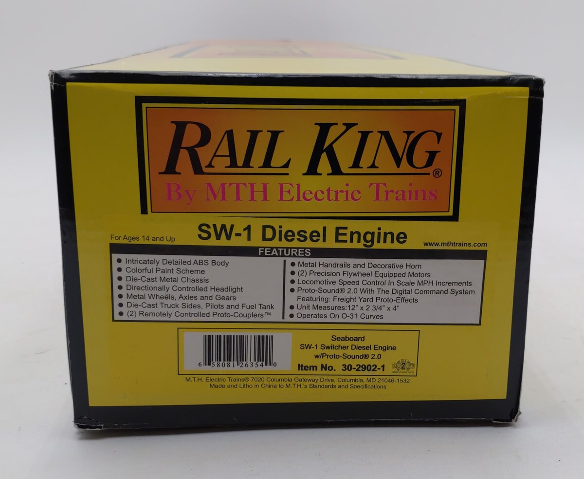 MTH 30-2902-1 Seaboard SW-1 Switcher Diesel Engine w/Proto-Sound 2.0 #1200