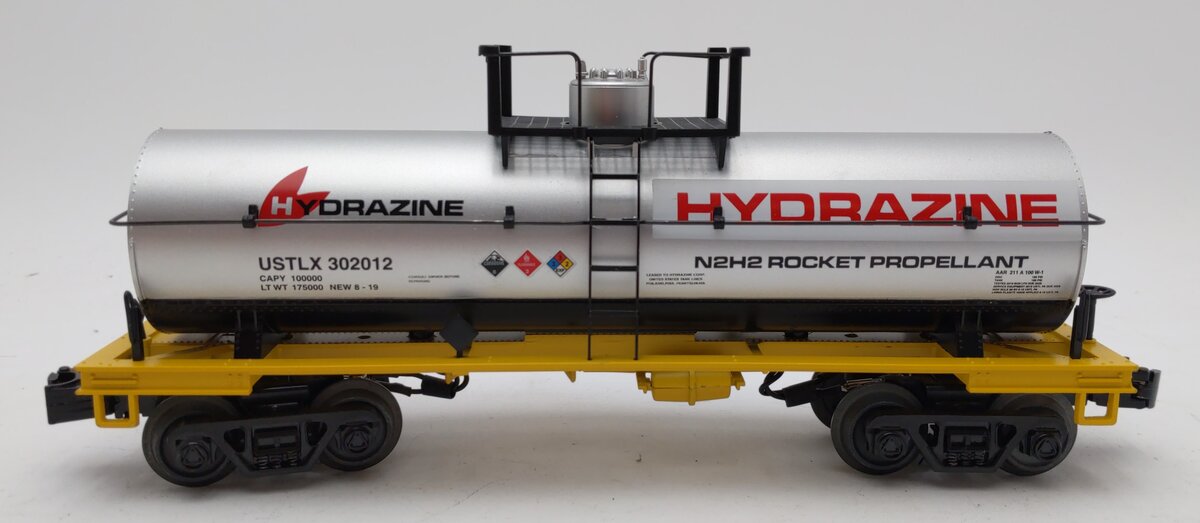 MTH 30-73549 O Gauge Hydrazine Corporation Smoking Tank Car #302012