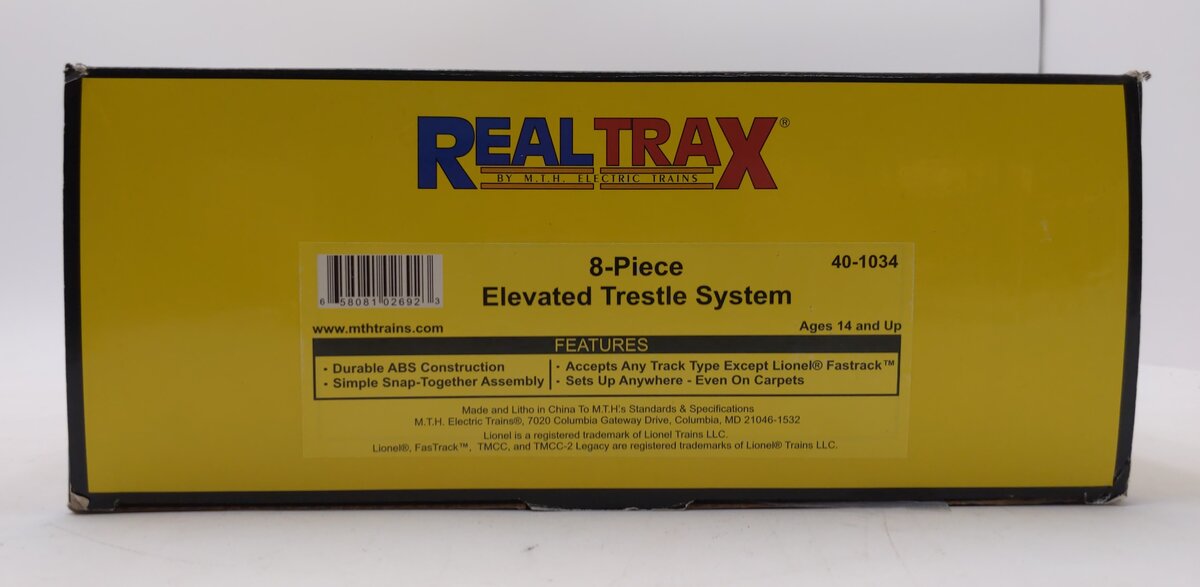 MTH 40-1034 O RealTrax Elevated Trestle Set (Pack of 8) LN/Box