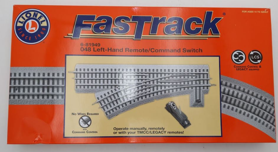 Lionel 6-81949 O Gauge O48 FasTrack Remote Left Hand Switch Turnout