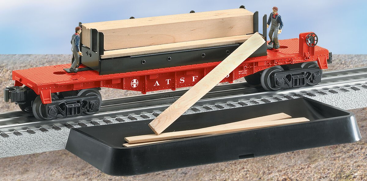 Lionel 6-36815 O Santa Fe Moe & Joe Operating Flatcar