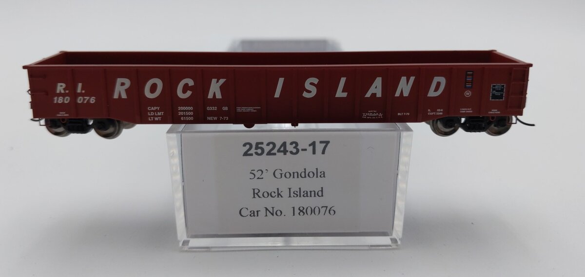 Trainworx Inc 25243-17 N Rock Island 52' 6" Thrall Steel Gondola Car #180076