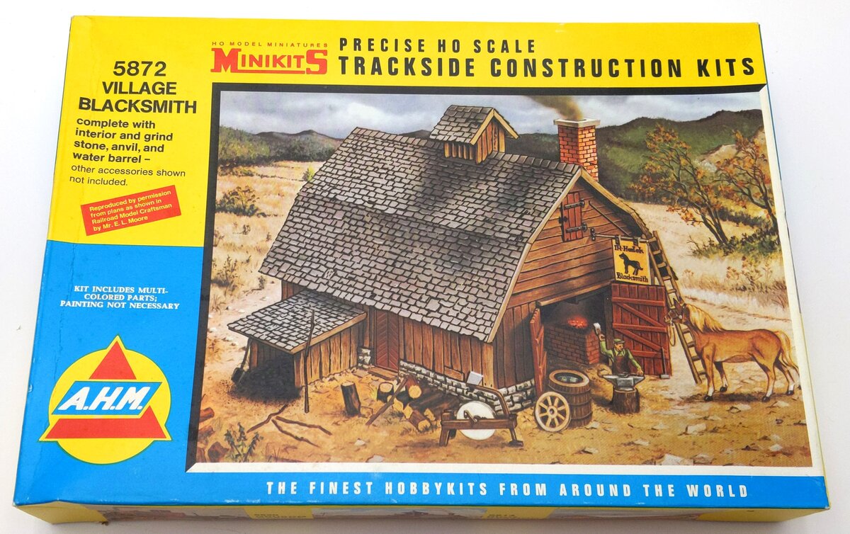 AHM 5872 HO Village Blacksmith Building Kit LN/Box