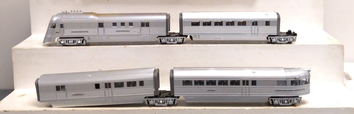 MTH 30-2186-1 O Burlington Pioneer Zephyr Diesel Passenger Train Set w/PS1 EX