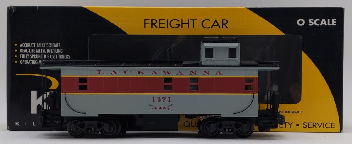 K-Line K617-1471 O Gauge Lackawanna Steel Illuminated Caboose #1471 LN/Box