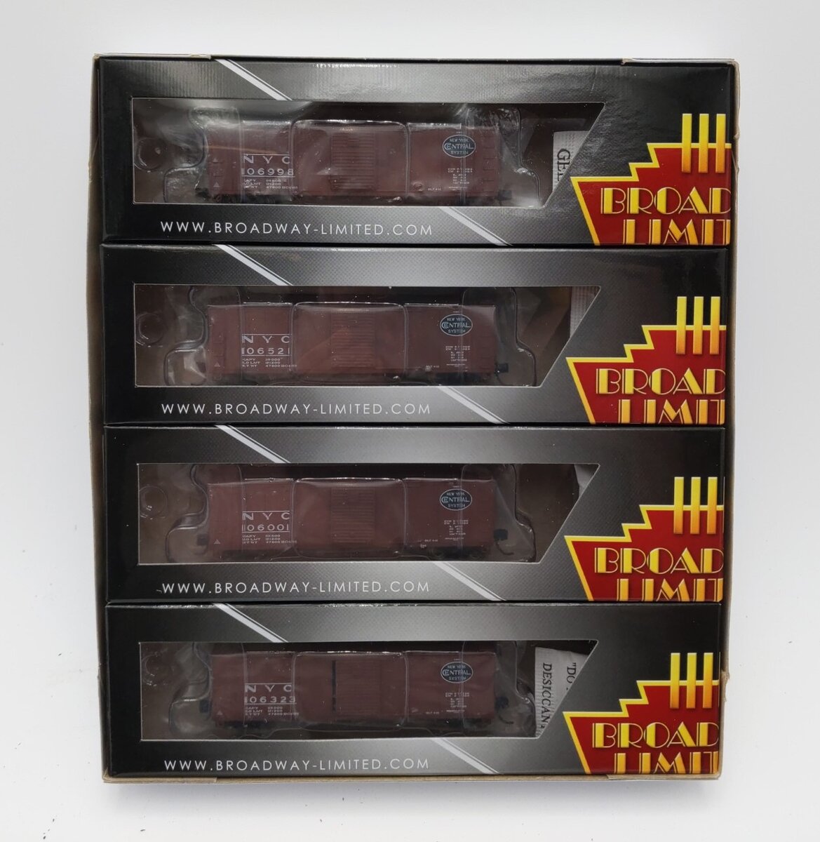 Broadway Limited 3659 N NYC Steel Box Car with Corrugated Ends (Set of 4)