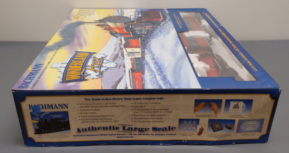 Bachmann 90047 G Scale Wonderland Flyer Steam Starter Train Set EX/Box