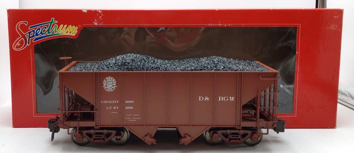Bachmann 88998 G Scale D&RGW 2-Bay Steel Hopper w/Metal Wheels