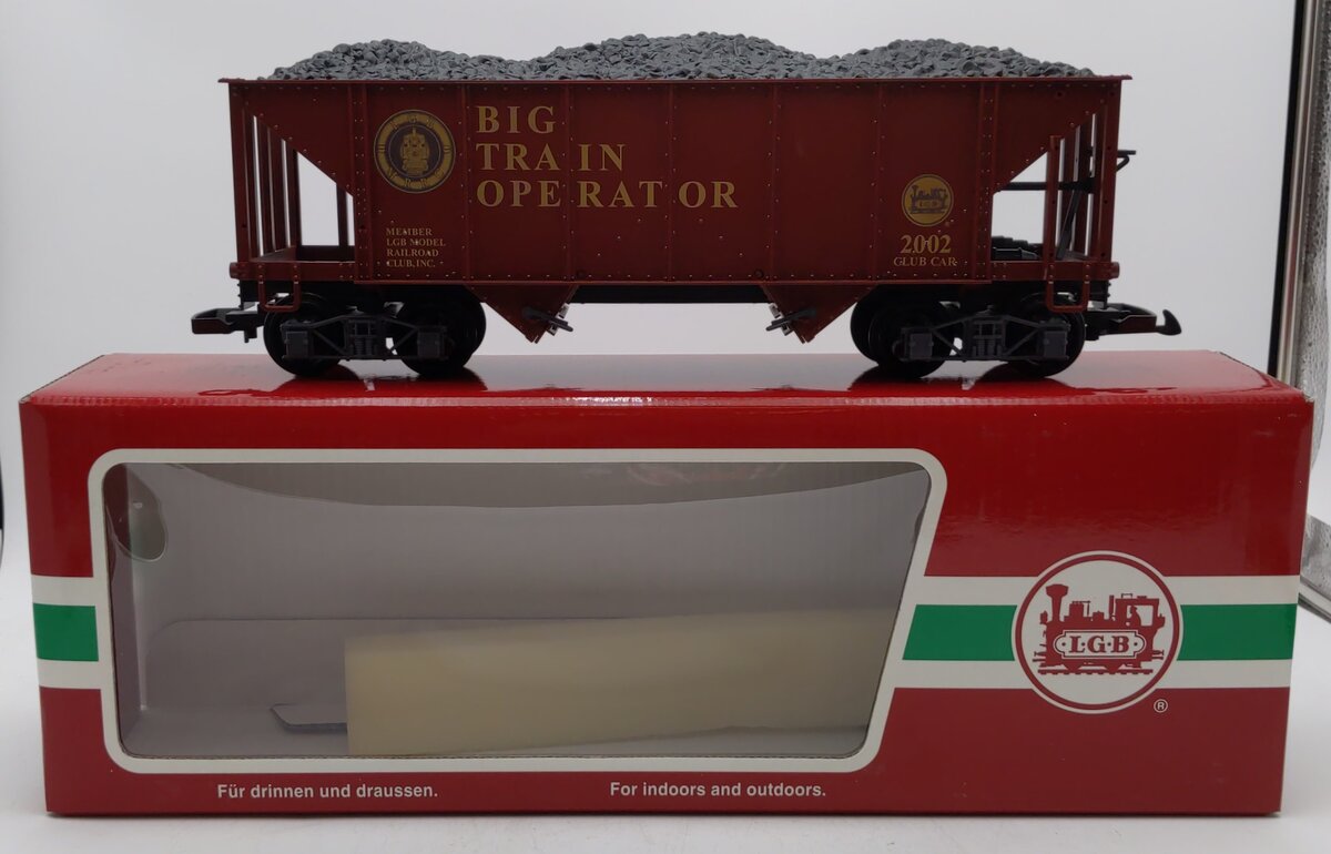 LGB 45765 G Scale Big Train Operator 2002 Club Car Hopper LN/Box