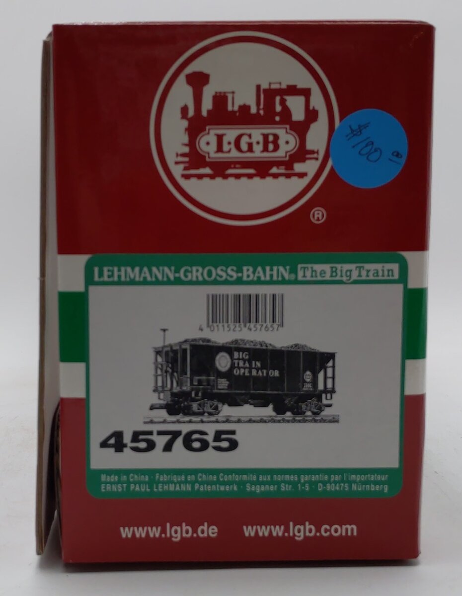 LGB 45765 G Scale Big Train Operator 2002 Club Car Hopper LN/Box