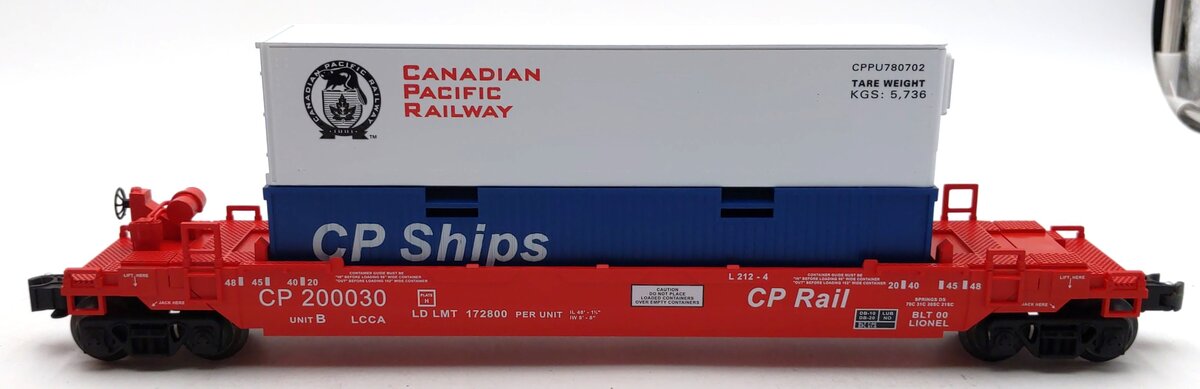 Lionel 6-52195 O Gauge Canadian Pacific LCCA Double Stack 2000 LN/Box