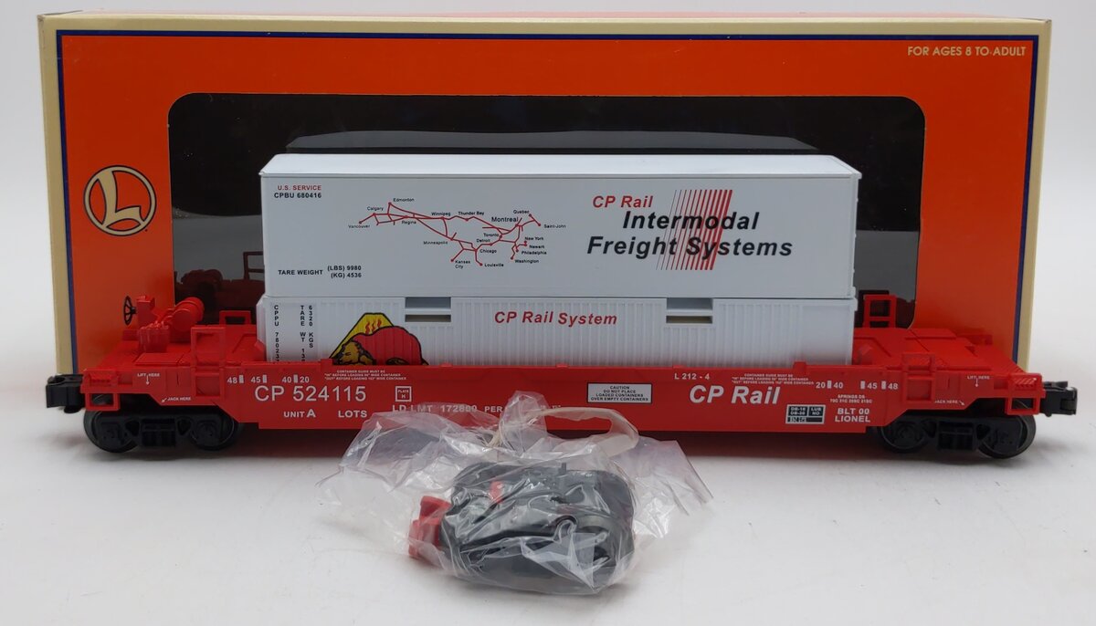 Lionel 6-52196 O Gauge Canadian Pacific Rail Double Stack Unit #524115 LN/Box