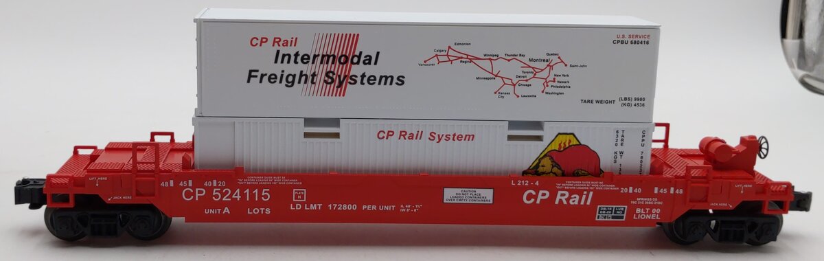 Lionel 6-52196 O Gauge Canadian Pacific Rail Double Stack Unit #524115 LN/Box
