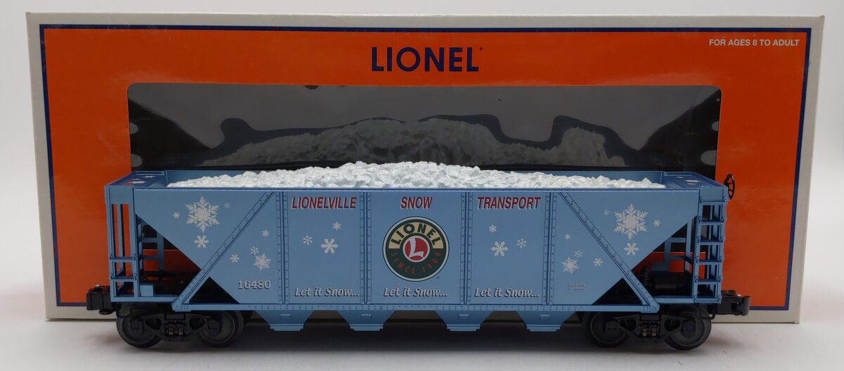 Lionel 6-16480 O Gauge Lionelville Snow Transport Quad Hopper LN/Box