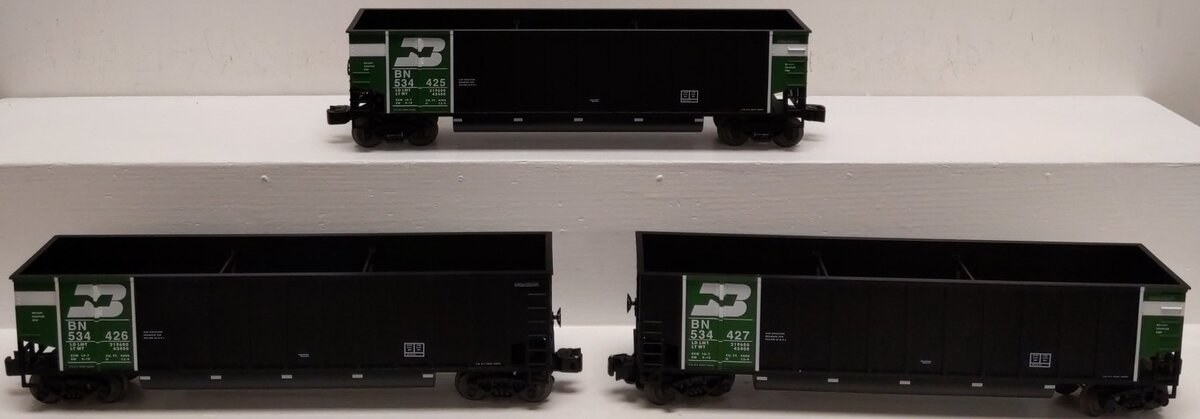 Lionel 6-17417 O Gauge Burlington Northern Rotary Bathtub Gondolas (Set of 3) LN/Box