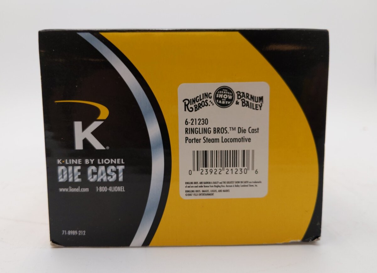 K-Line 6-21230 O-Gauge Ringling Brothers 0-4-0 Porter Steam Locomotive #7