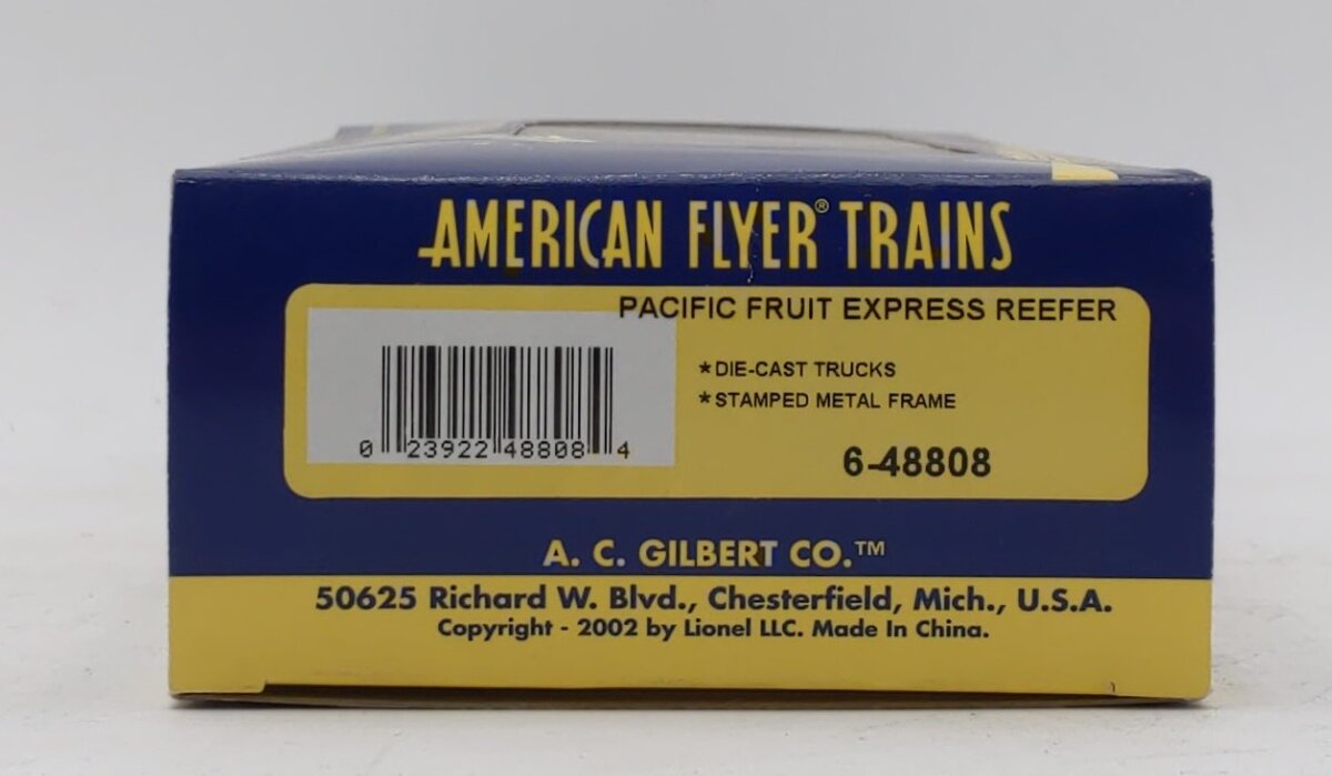 American Flyer 6-48808 S Gauge Pacific Fruit Express Refrigerator Car