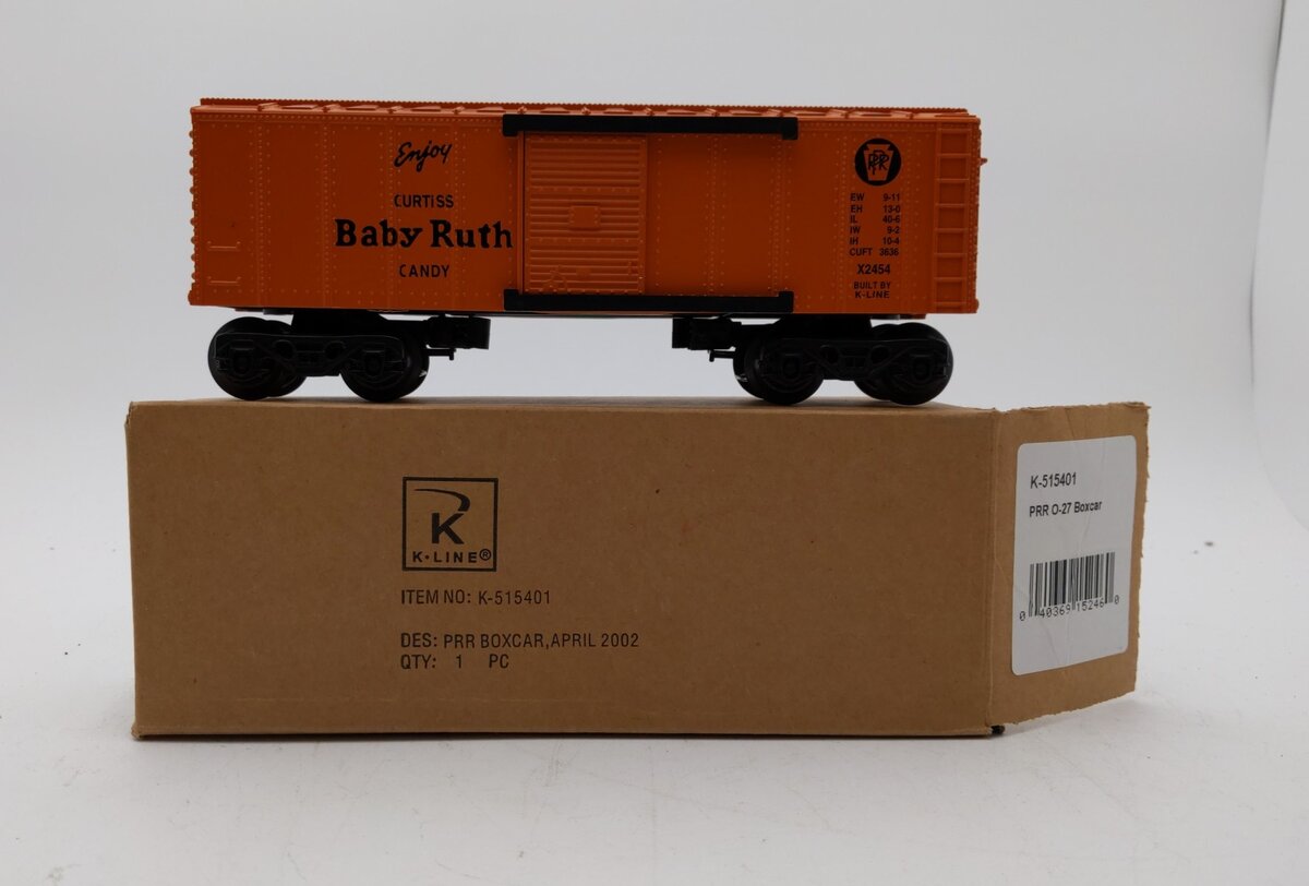 K-Line K-515401 O-27 Pennsylvania Railroad Boxcar #X2454 LN/Box