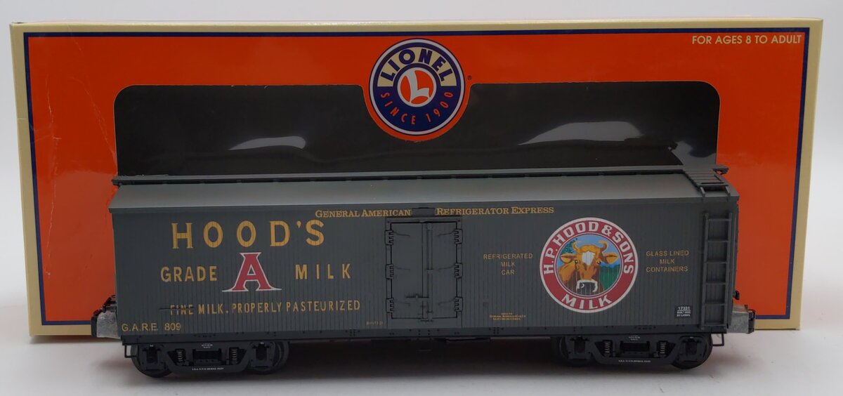 Lionel 6-17331 O Gauge Hoods Milk Refrigerator Car #809 LN/Box
