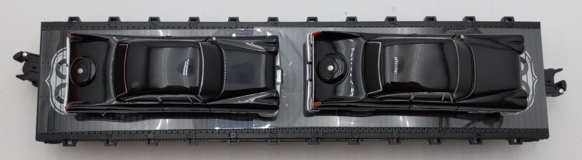 Lionel 6-17557 O Gauge Route 66 Flatcar with Two Black Sedans