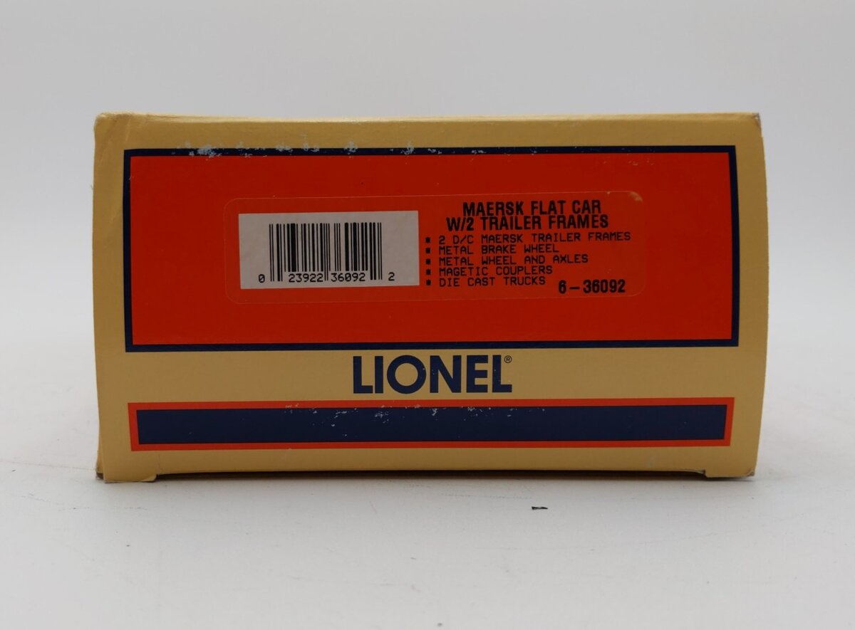Lionel 6-36092 O Gauge Maersk Flat w/Diecast Trailers #250130 NIB