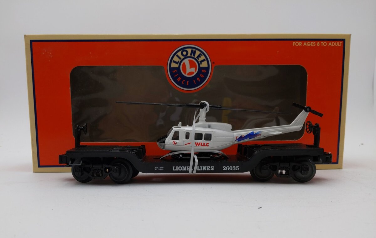 Lionel 6-26035 O Gauge Lionel Lines Flat Car W/Helicopter NIB