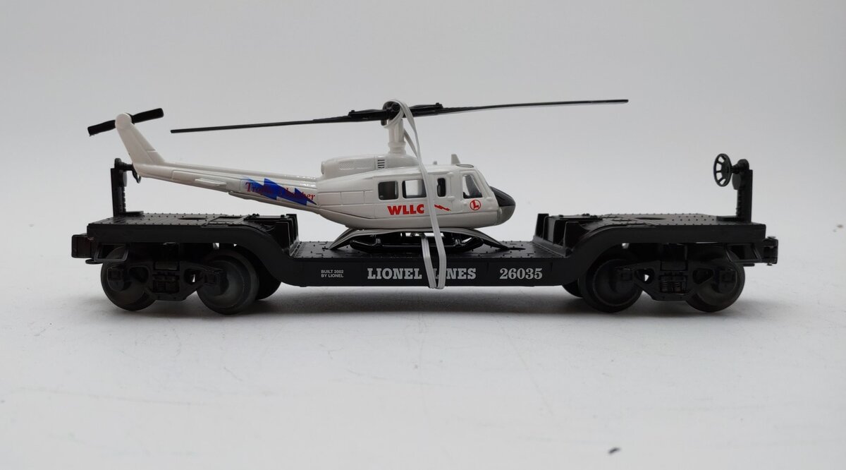 Lionel 6-26035 O Gauge Lionel Lines Flat Car W/Helicopter NIB
