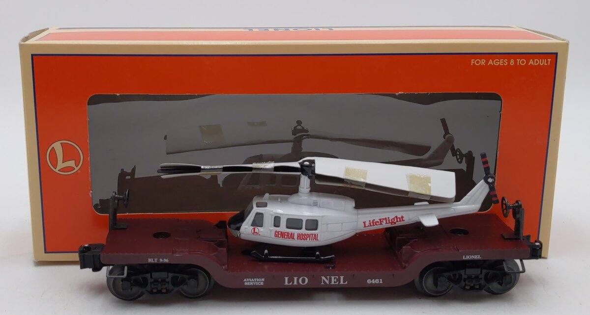 Lionel 6-16968 O Gauge Aviation Flatcar with Ertl Helicopter #6461 LN/Box