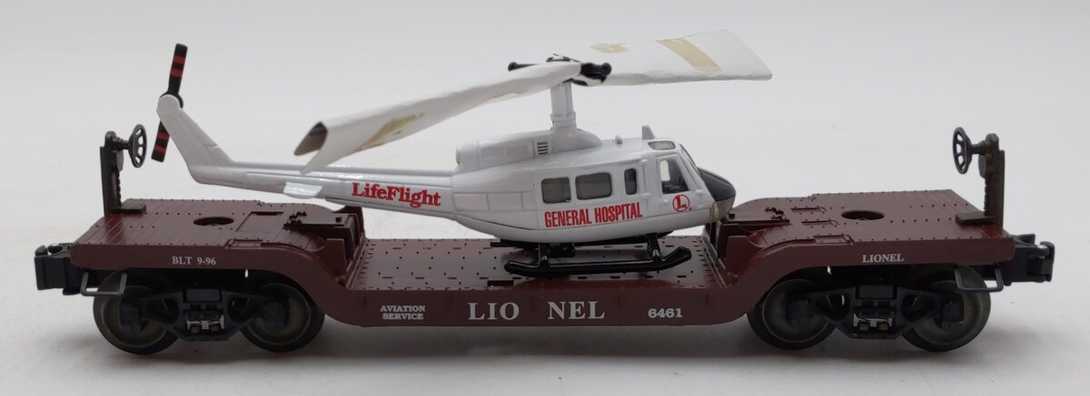 Lionel 6-16968 O Gauge Aviation Flatcar with Ertl Helicopter #6461 LN/Box