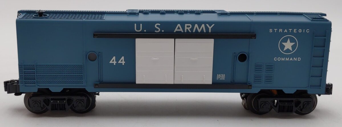 Lionel 6-36730 O Gauge U.S. Army Missile launching Sounds Car #44 LN/Box