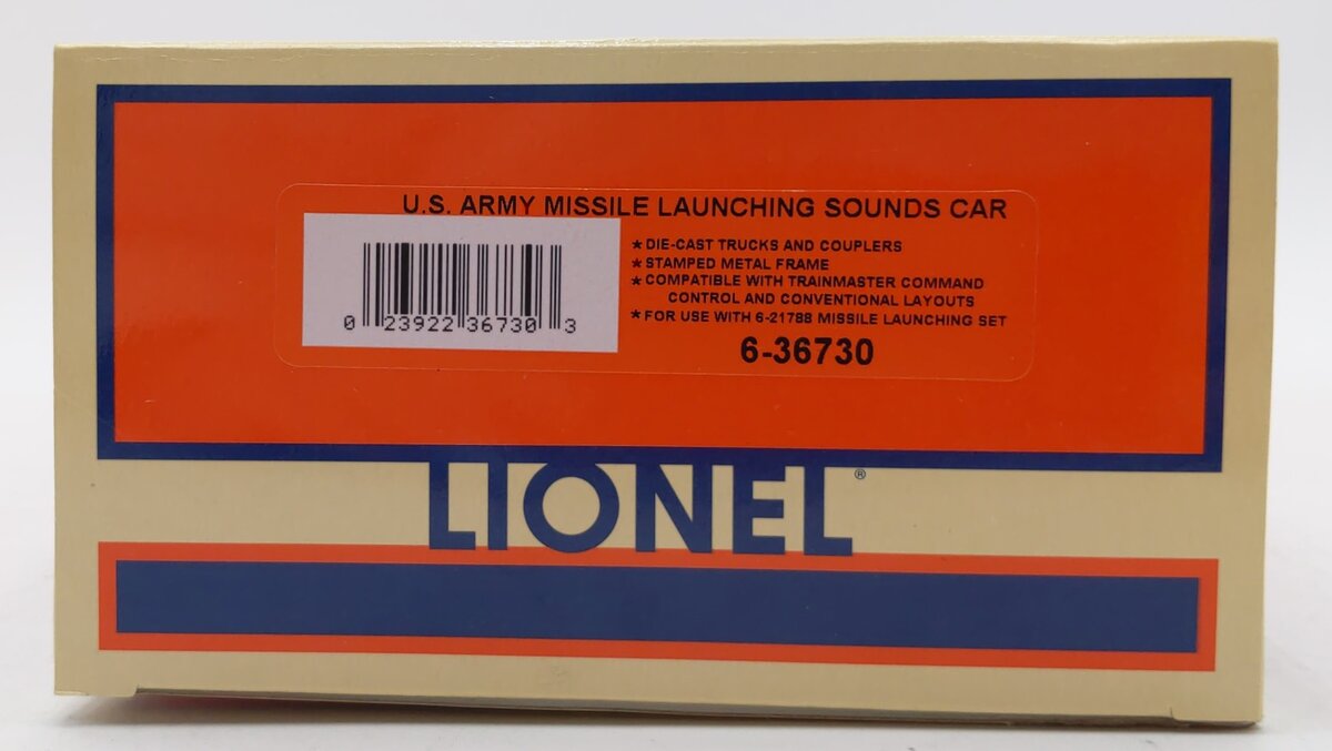 Lionel 6-36730 O Gauge U.S. Army Missile launching Sounds Car #44 LN/Box