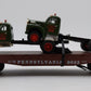 Lionel 6-17518 O Gauge Pennsylvania Flatcar with 2 Corgi Mack AEC Trucks #9823 LN/Box