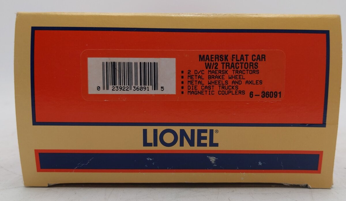 Lionel 6-36091 O Gauge Maersk Flat Car #250129 w/ 2 Die-Cast Tractors LN/Box
