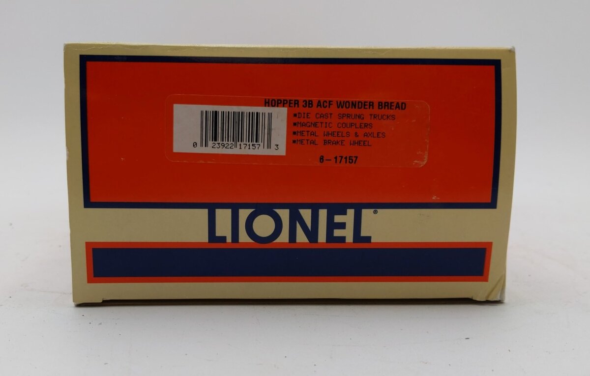 Lionel 6-17157 O Gauge Wonder Bread 3-Bay Hopper Car #56670 NIB