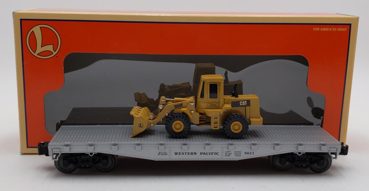 Lionel 6-17517 O Gauge Western Pacific Flatcar #9823 w/Ertl Caterpiller Loader LN/Box